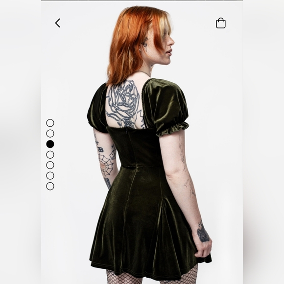 Disturbia Green velvet verdant corset mini dress - Picture 3 of 7